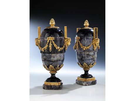 Paar Blue John-Vasen im Louis XVI-Stil